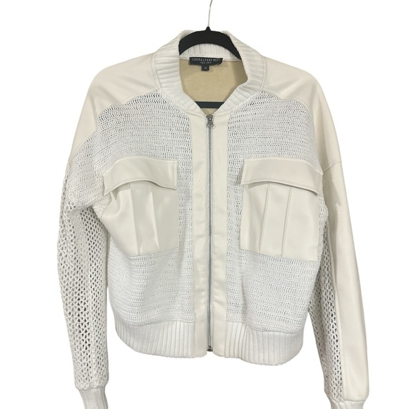 Central Park West Ivory Perforated Jacket - Picture 2 of 4